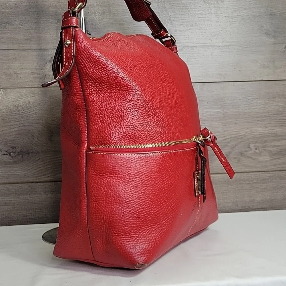 Large Dooney & Bourke Red Pebble Leather Women's Bag